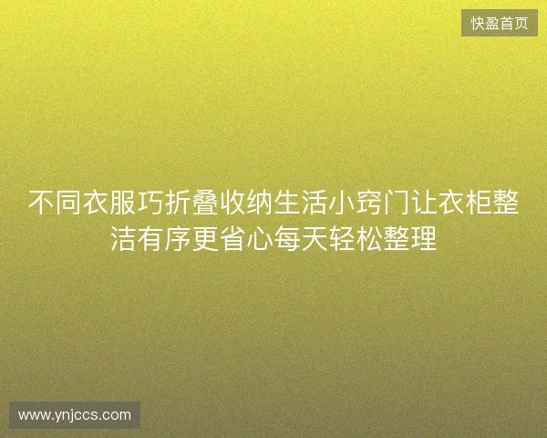 不同衣服巧折叠收纳生活小窍门让衣柜整洁有序更省心每天轻松整理