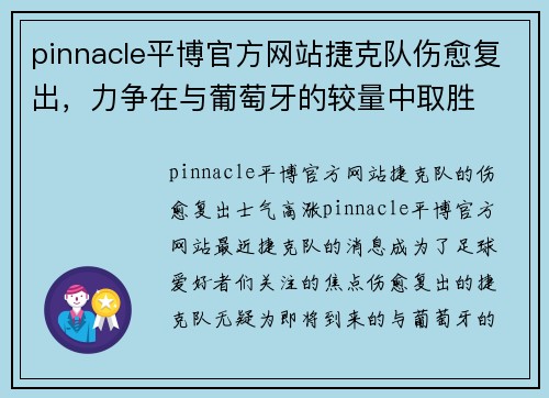 pinnacle平博官方网站捷克队伤愈复出，力争在与葡萄牙的较量中取胜