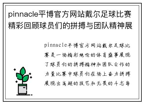 pinnacle平博官方网站戴尔足球比赛精彩回顾球员们的拼搏与团队精神展现无遗